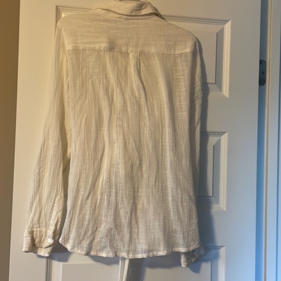 Free People Off White Size Large Wrap Blouse - Picture 3 of 3
